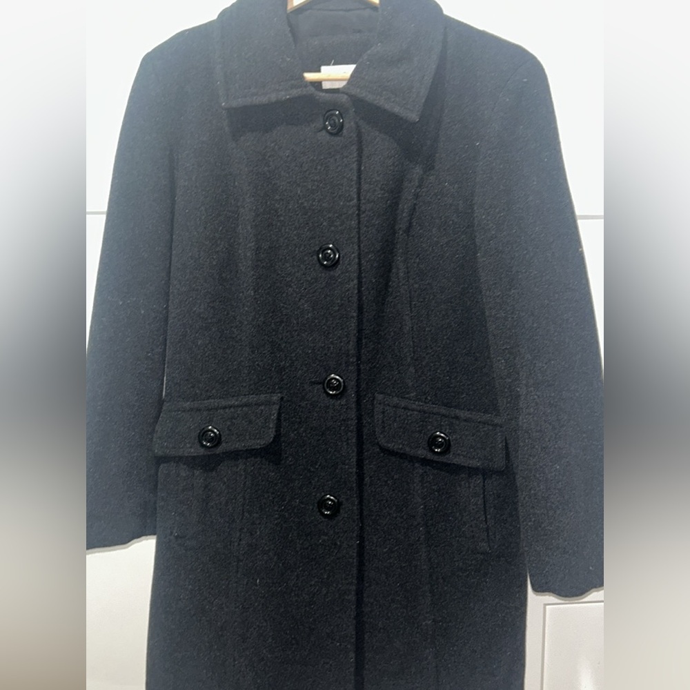 Liz Claiborne - Charcoal coloured Wool Peacoat size Small
